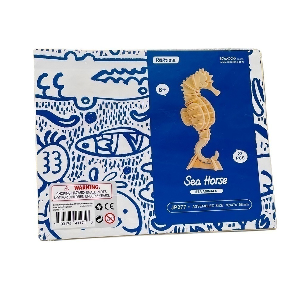 RoboTime Wooden Sea Horse 23 Pcs Puzzle